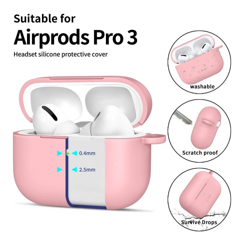 Tech-Protect Silikónové puzdro Hook Apple AirPods Pro 3 ružové