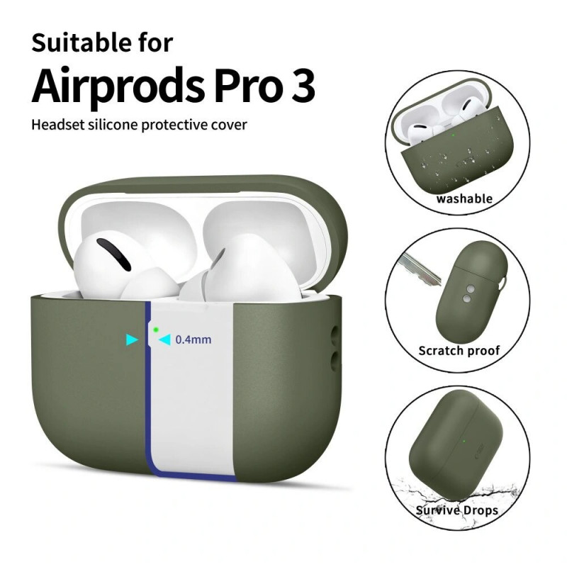 Tech-Protect silikónové puzdro Apple AirPods Pro 3 olivovo zelené