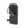 Wozinsky W11-B 10000mAh 10W power bank s vstavanými káblami a svietidlom, čierny