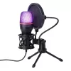 Wozinsky WM-W111 Káblový štúdiový herný mikrofón na stojane s RGB podsvietením, čierny