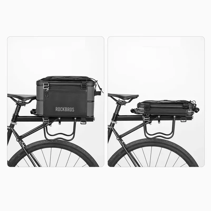 Rockbros A30 ROAD TO SKY skladacia cyklistická taška na nosič 15–30 L, čierna