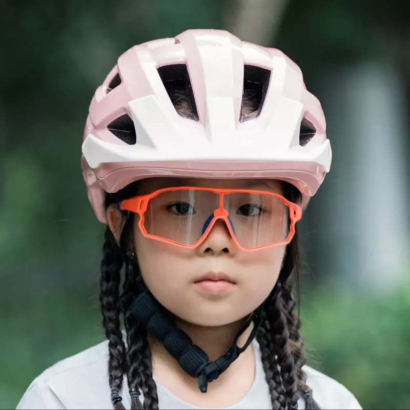 Detská cyklistická prilba Rockbros LK-67 s odnímateľným štítom 54–58 cm, ružová