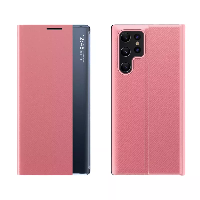 Hurtel New Sleep Case pre Samsung Galaxy S25 Ultra s flipovým krytom a stojanom, ružová