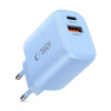 Tech-Protect NCA30 sieťová nabíjačka USB-A, USB-C PD 30W / QC3.0 baby blue
