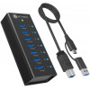 ICY BOX IB-AC618a 7-portový USB 3.2 Gen 2 hub, hliníkový, 12 V