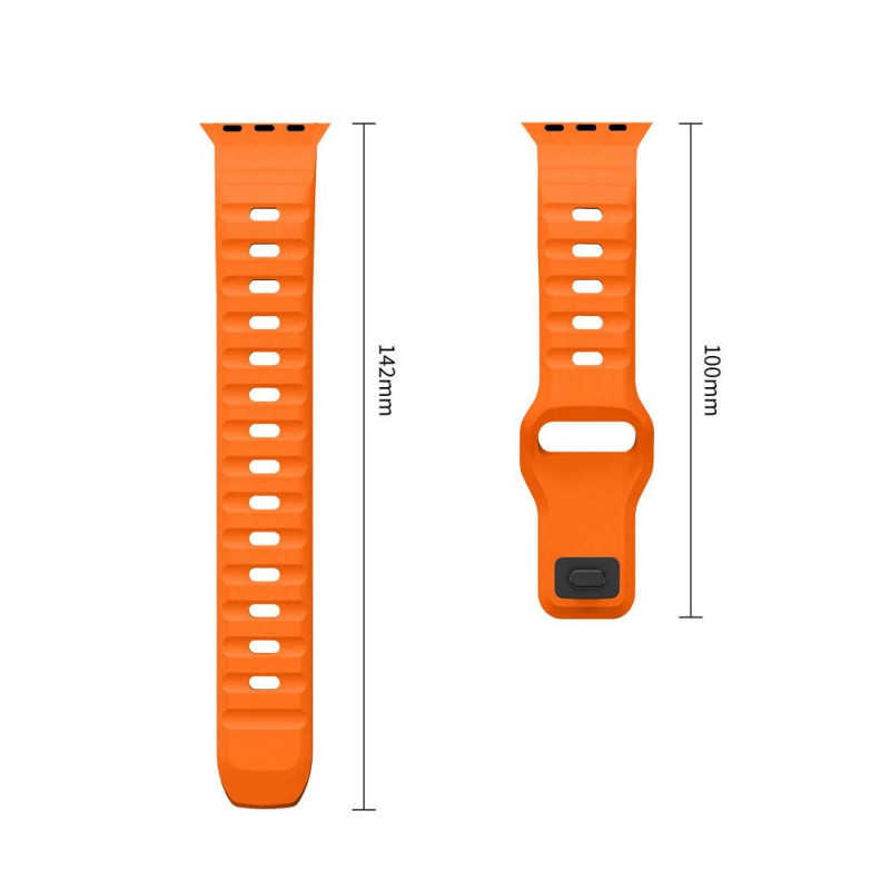 Tech-Protect Silicone Line remienok pre Apple Watch 8 / 9 / 10 / 11 / 12 / SE / Ultra 44/45/46/49 mm, oranžový