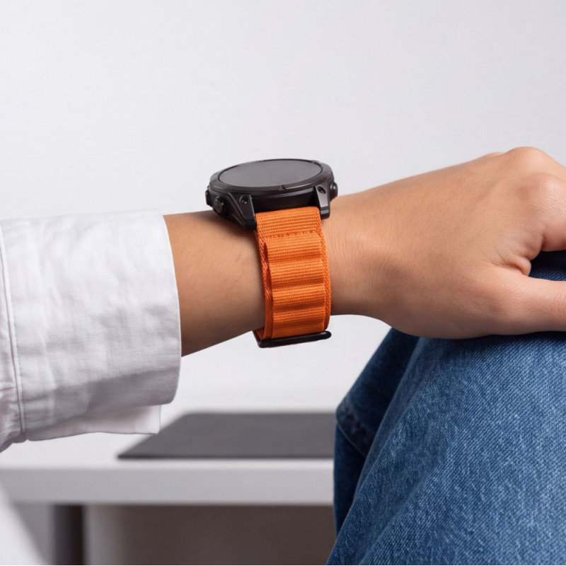 Tech-Protect Nylon Pro THP6037 remienok na hodinky pre Garmin Fenix 5X / 5X Plus / 6X / 6X Pro / 7X / 8 / 8 Pro / 9 / 9 Pro (51 mm), oranžový