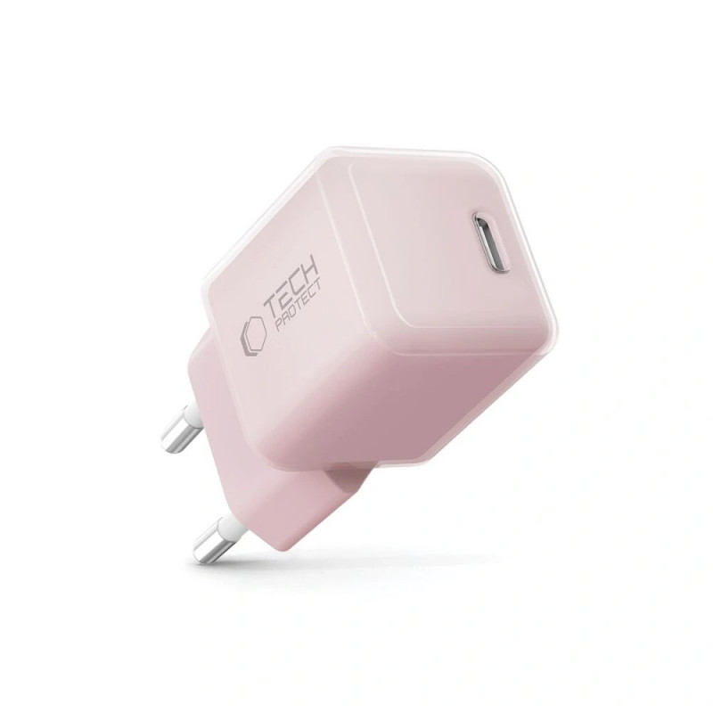 Nabíjačka do zásuvky Tech-Protect NCM25 USB-C PD 25W, Baby Pink