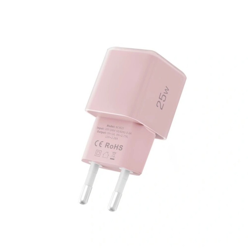 Nabíjačka do zásuvky Tech-Protect NCM25 USB-C PD 25W, Baby Pink