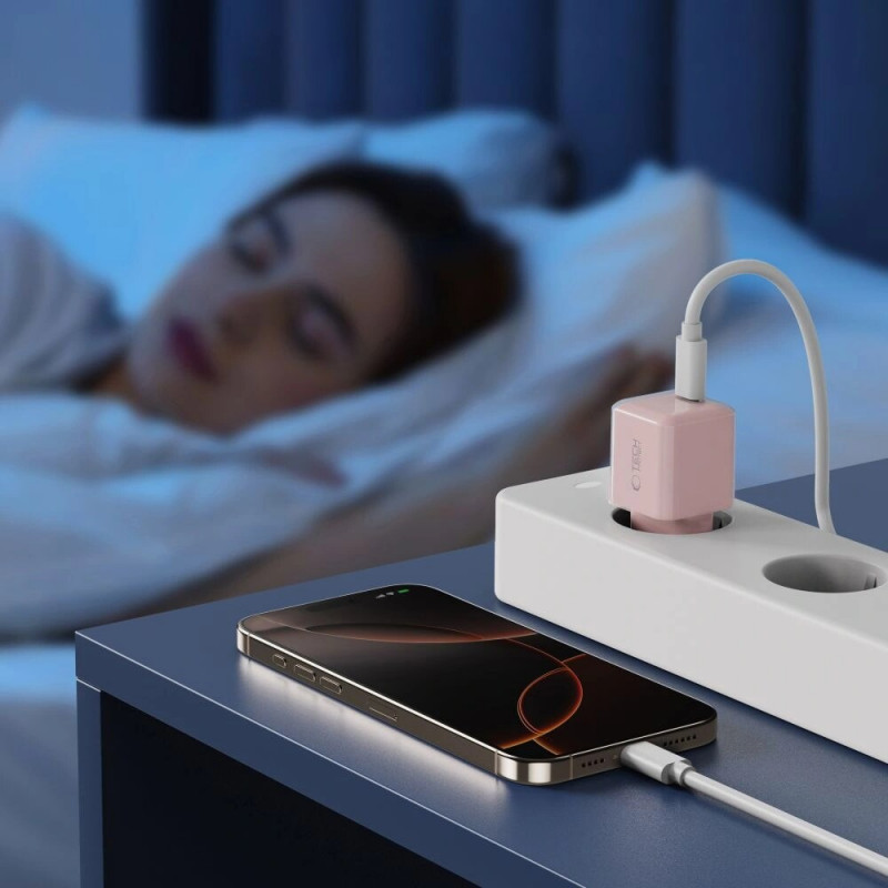 Nabíjačka do zásuvky Tech-Protect NCM25 USB-C PD 25W, Baby Pink