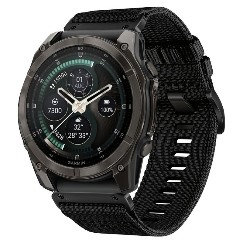 Tech-Protect Nylon Classic náramok na hodinky pre Garmin Fenix 5X / 5X Plus / 6X / 6X Pro / 7X / 8 / 8 Pro / 9 / 9 Pro 47 mm, čierny