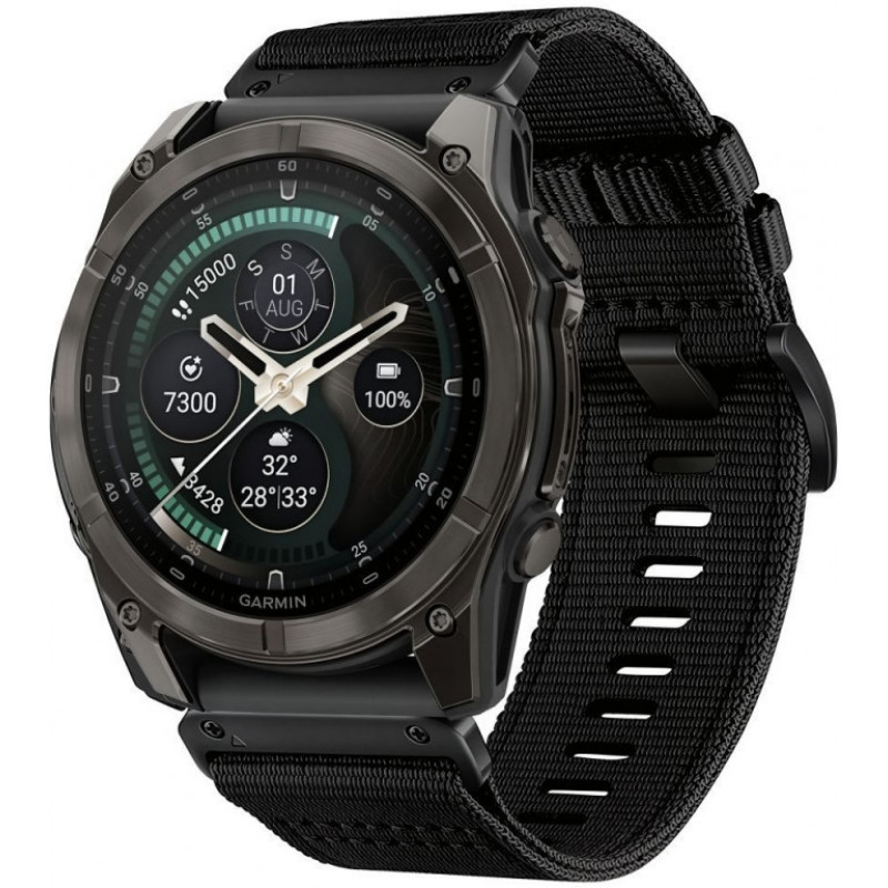 Tech-Protect Nylon Classic náramok na hodinky pre Garmin Fenix 5X / 5X Plus / 6X / 6X Pro / 7X / 8 / 8 Pro / 9 / 9 Pro 47 mm, čierny