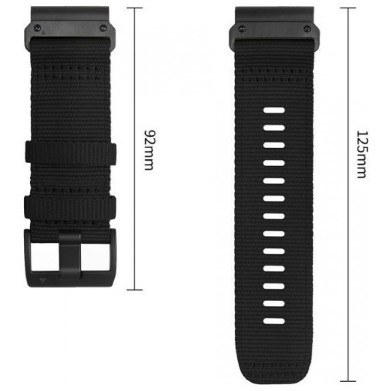 Tech-Protect Nylon Classic náramok na hodinky pre Garmin Fenix 5X / 5X Plus / 6X / 6X Pro / 7X / 8 / 8 Pro / 9 / 9 Pro 47 mm, čierny