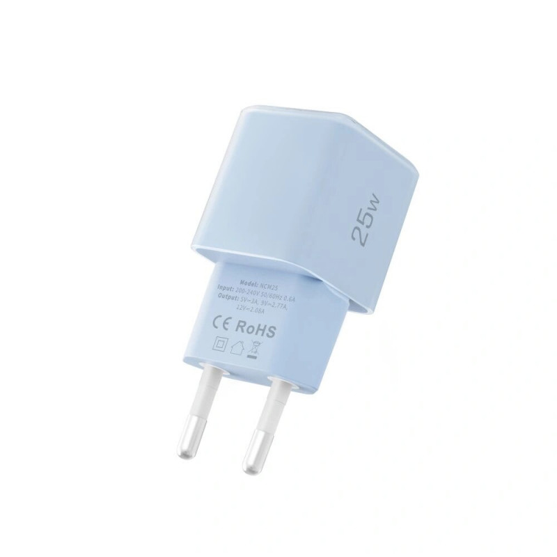 Nabíjačka do zásuvky Tech-Protect NCM25 USB-C PD 25W, Baby Blue