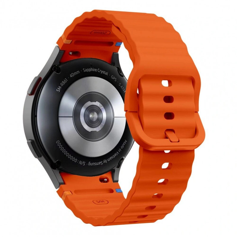 Tech-Protect Silikónový športový remienok pre Samsung Galaxy Watch 4/5/5 Pro/6/7/FE, oranžový