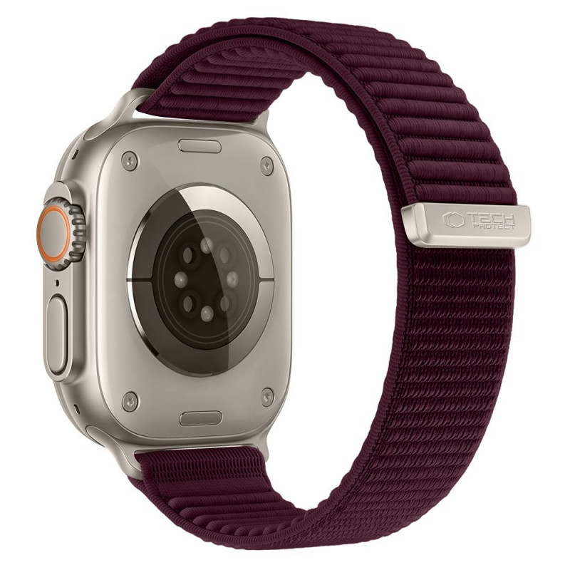 Remienok Tech-Protect NylonLoop pre Apple Watch 8 / 9 / 10 / 11 / 12 / SE (40 / 41 / 42 mm), Deep Burgundy