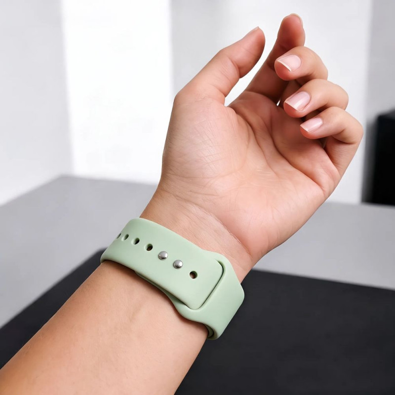 Tech-Protect Silikónový remienok pre Apple Watch 8 / 9 / 10 / 11 / 12 / SE (40 / 41 / 42 mm), pistáciový