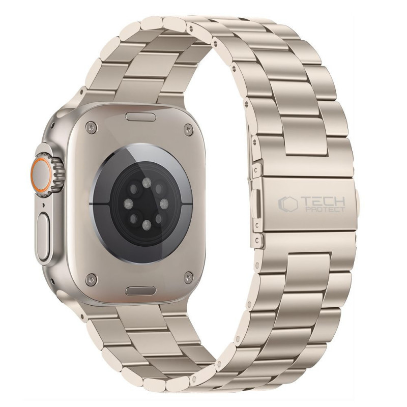 Tech-Protect Náramok z nehrdzavejúcej ocele Stainless pre Apple Watch 8 / 9 / 10 / 11 / 12 / SE / Ultra (44 / 45 / 46 / 49 mm), Starlight