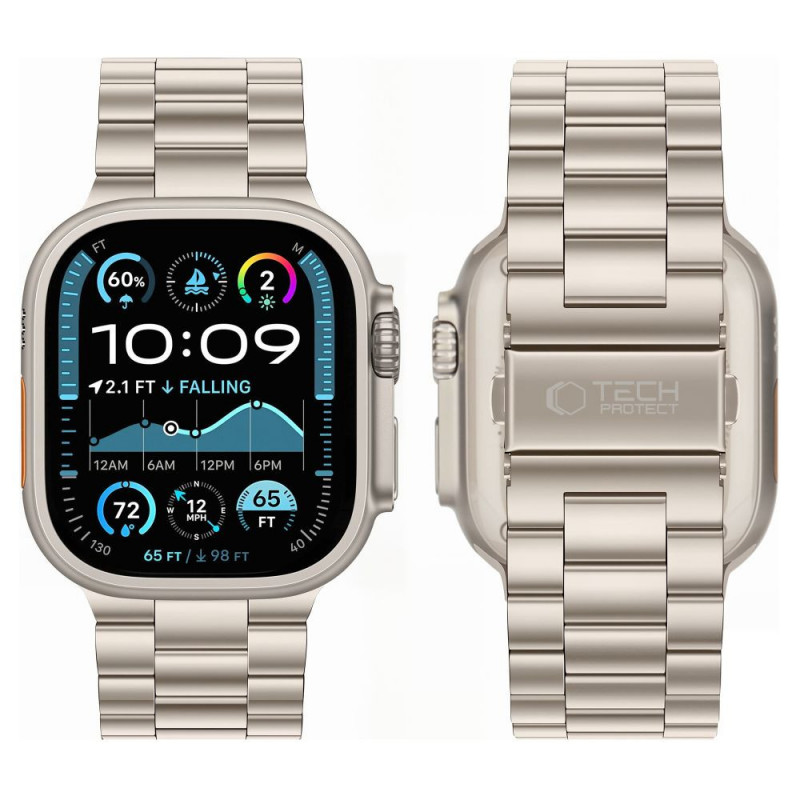 Tech-Protect Náramok z nehrdzavejúcej ocele Stainless pre Apple Watch 8 / 9 / 10 / 11 / 12 / SE / Ultra (44 / 45 / 46 / 49 mm), Starlight