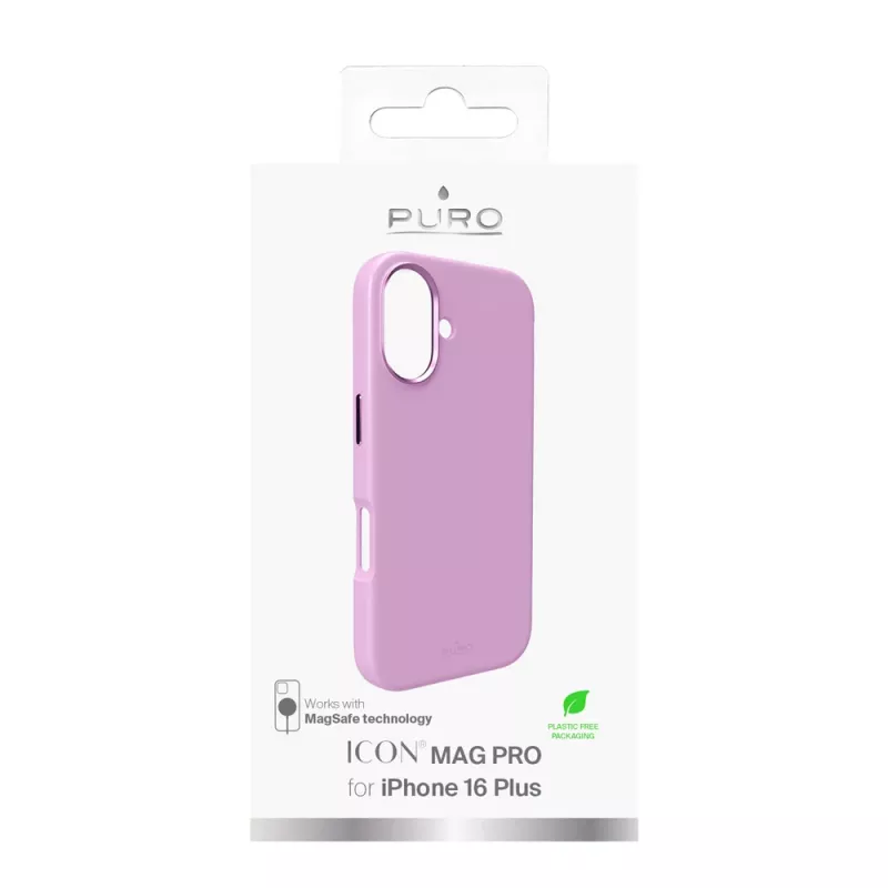 Puro Icon Mag Pro MagSafe silikónové puzdro pre iPhone 16 Plus, ružové