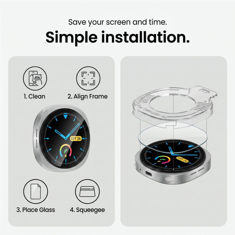 Tech-Protect Easy Set+ tvrdené sklo pre Samsung Galaxy Watch Ultra 2 2026 47 mm, priehľadné (2 ks)