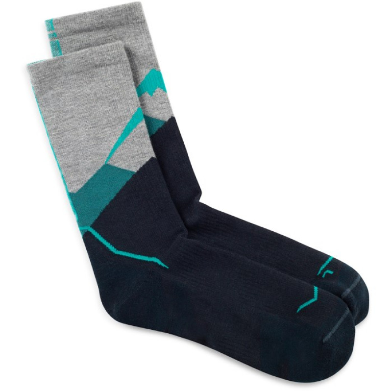Buff Merino Lightweight Crew Sock LWC1, tyrkysová, L