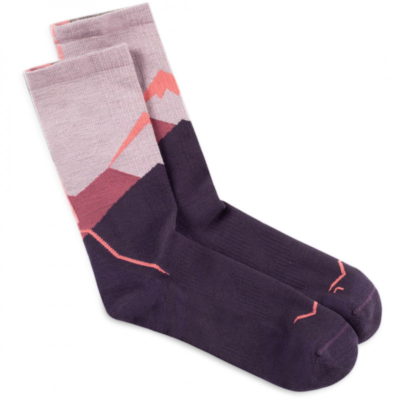 Buff Merino Lightweight Crew Sock LWC1, ružová, L