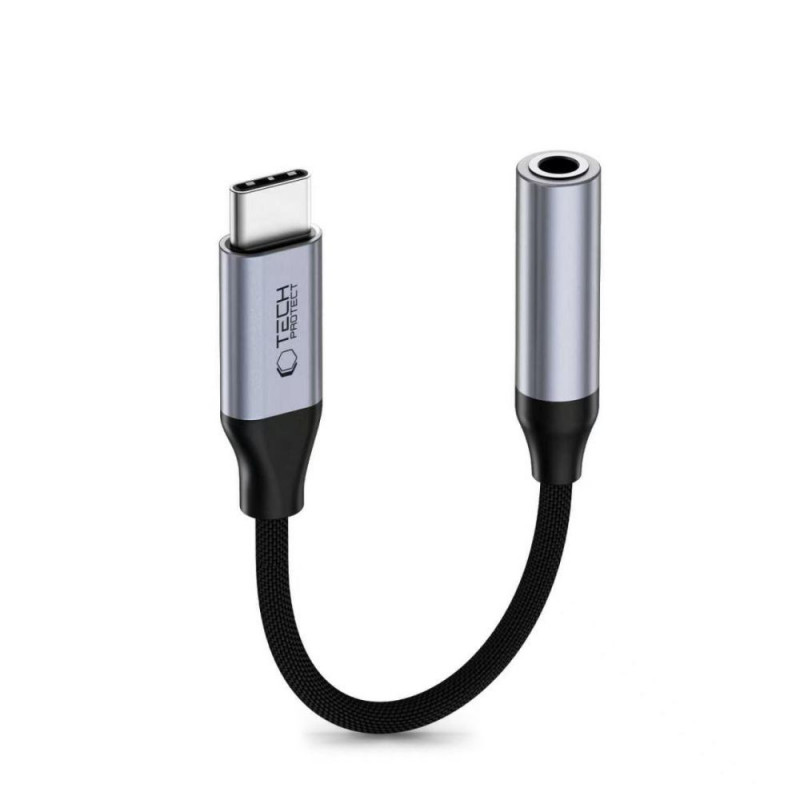 Tech-Protect Ultraboost USB-C na 3,5 mm mini jack DAC adaptér, iron grey