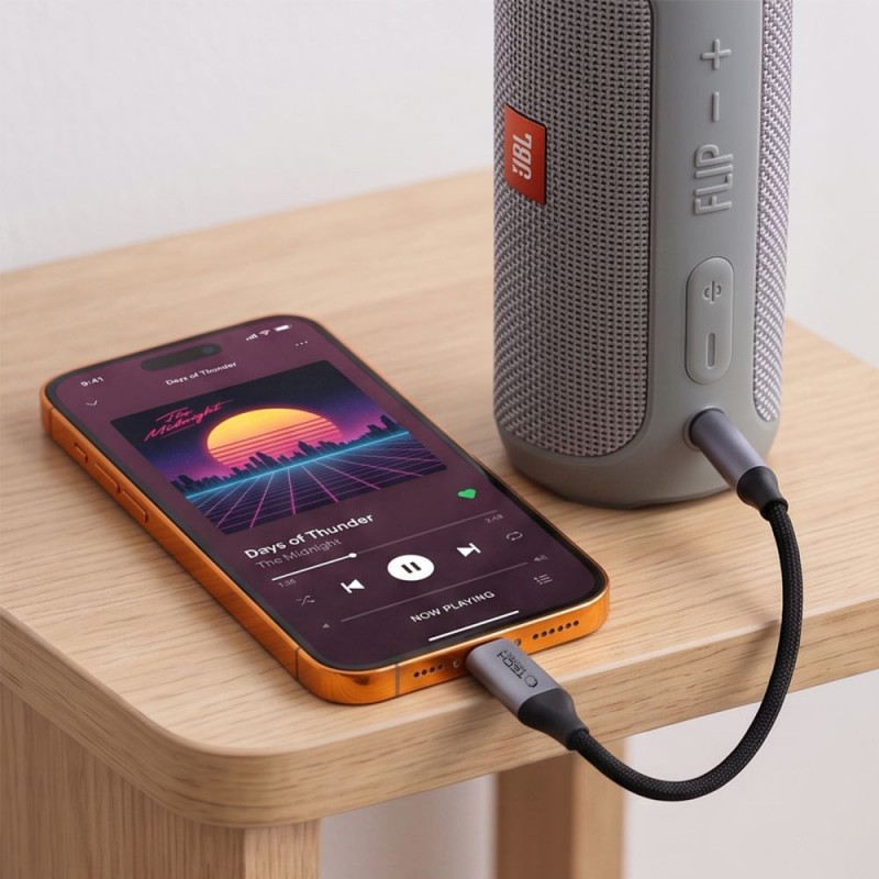 Tech-Protect Ultraboost USB-C na 3,5 mm mini jack DAC adaptér, iron grey
