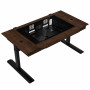 Lian Li DK07 skriňa na stôl Wood Edition, schopná dvojitého systému, 2x E-ATX, výškovo nastaviteľná, orechová / čierna