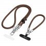 Sada crossbody popruhu a náramku Tech-Protect C10S Rope, Walnut Brown/Titanium