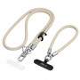 Tech-Protect C10S Rope crossbody a náramkový popruh, Desert Beige/Titanium