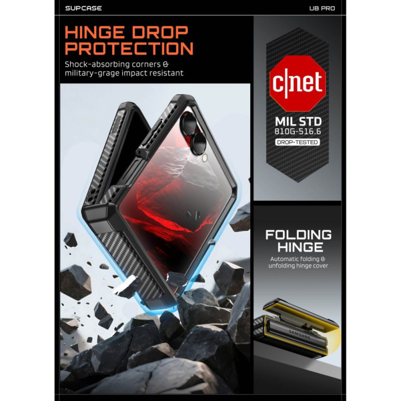 Supcase Unicorn Beetle Pro puzdro pre Samsung Galaxy Z Flip 8, čierne
