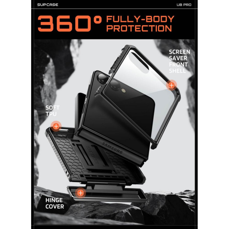 Supcase Unicorn Beetle Pro puzdro pre Samsung Galaxy Z Flip 8, čierne