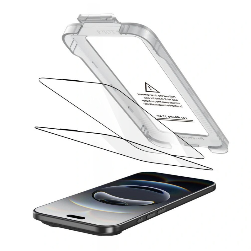 Tech-Protect Quick Set+ tvrdené sklo na obrazovku pre Apple iPhone Air, čierne (2 ks)