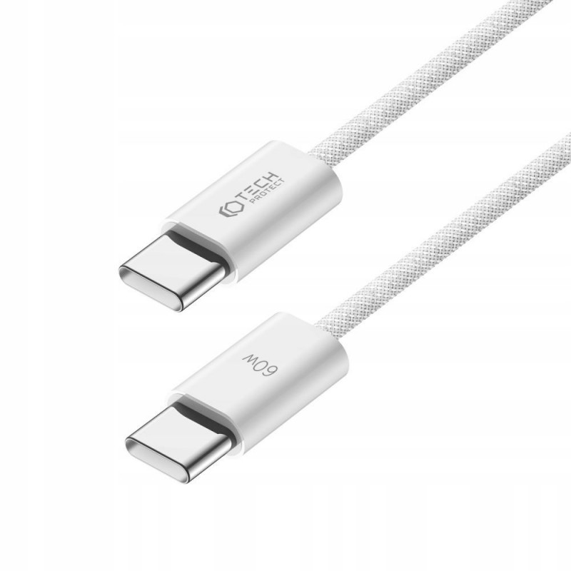 Kábel Tech-Protect Ultraboost Classic USB-C / USB-C PD, 60W, 3A, 100 cm, biely