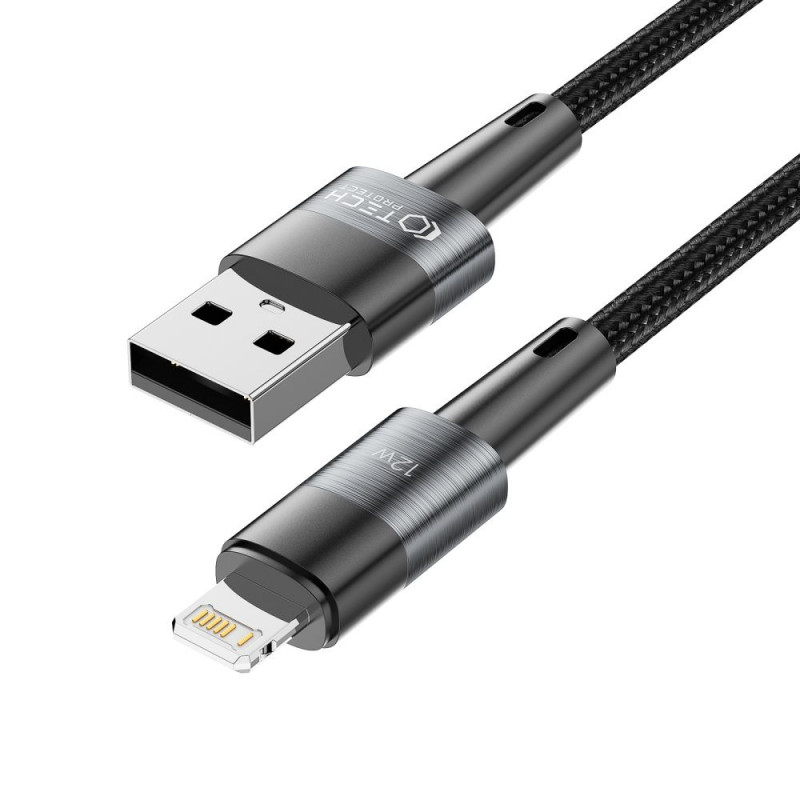 Kábel Tech-Protect UltraBoost USB-A/Lightning 12W 2.4A 200 cm, sivý