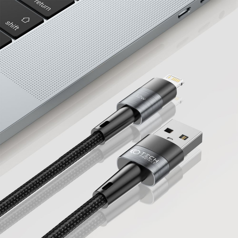 Kábel Tech-Protect UltraBoost USB-A/Lightning 12W 2.4A 200 cm, sivý