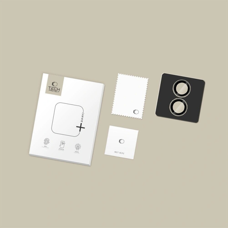 Tech-Protect Camring Fit+ kryt na objektív fotoaparátu pre Apple iPhone 16 / 16 Plus / 17, čierny