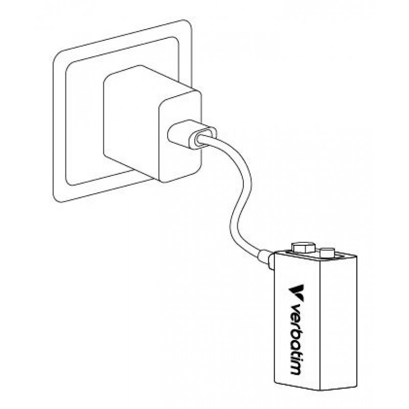 Verbatim 30251 nabíjacia batéria USB-C Li-ion 9V 335 mAh (1 ks)