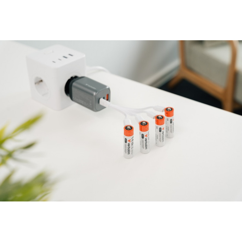 Verbatim 30249 USB-C nabíjacie batérie Li-ion AA 2100 mAh (4 ks)