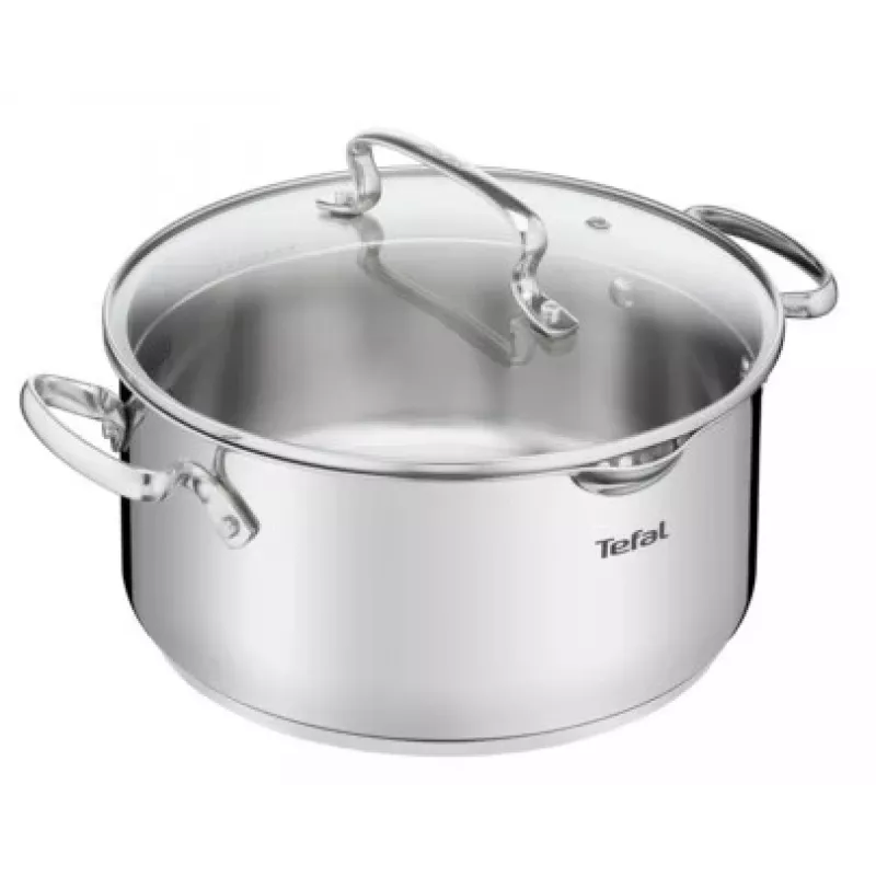 Tefal Duetto+ G7194655 Hrniec, okrúhly, nerezová oceľ, 24 cm, sklenené veko