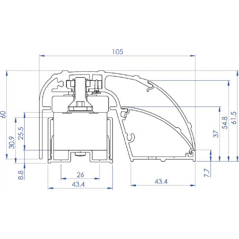 CDVI P300EVO Elektromagnetický profilový zámok dverí 400 mm, 300 kg, monitorovaný (52870)