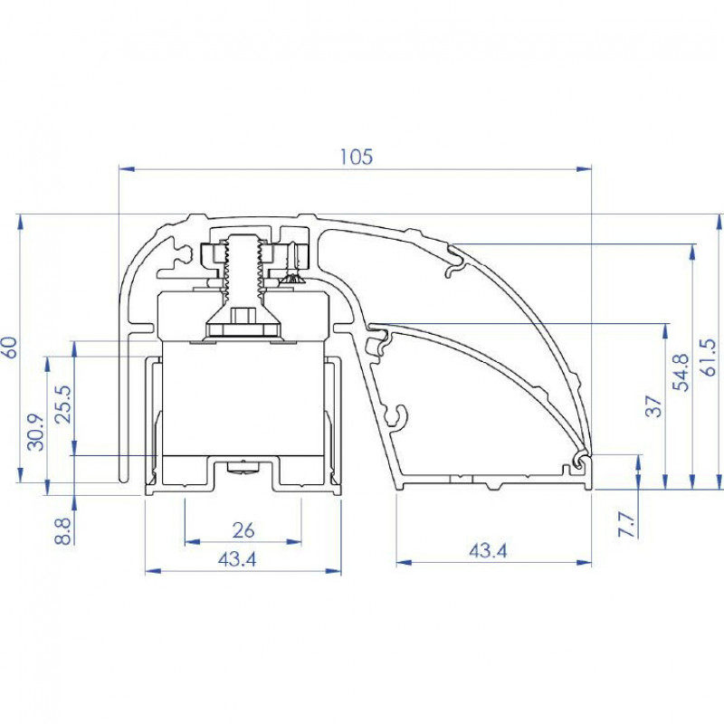 CDVI P300EVO Elektromagnetický profilový zámok dverí 400 mm, 300 kg, monitorovaný (52870)