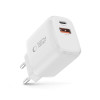 Tech-Protect NCA20 USB-A, USB-C nástenná nabíjačka PD 20W / QC3.0, biela