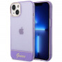 Guess GUHCP14SHGCOU Priehľadný pevný obal pre Apple iPhone 14 / 15 / 13 6,1 palca, fialový