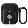 BMW BMA222RVSK Leather Color Lines kryt na Apple AirPods 1/2, čierny
