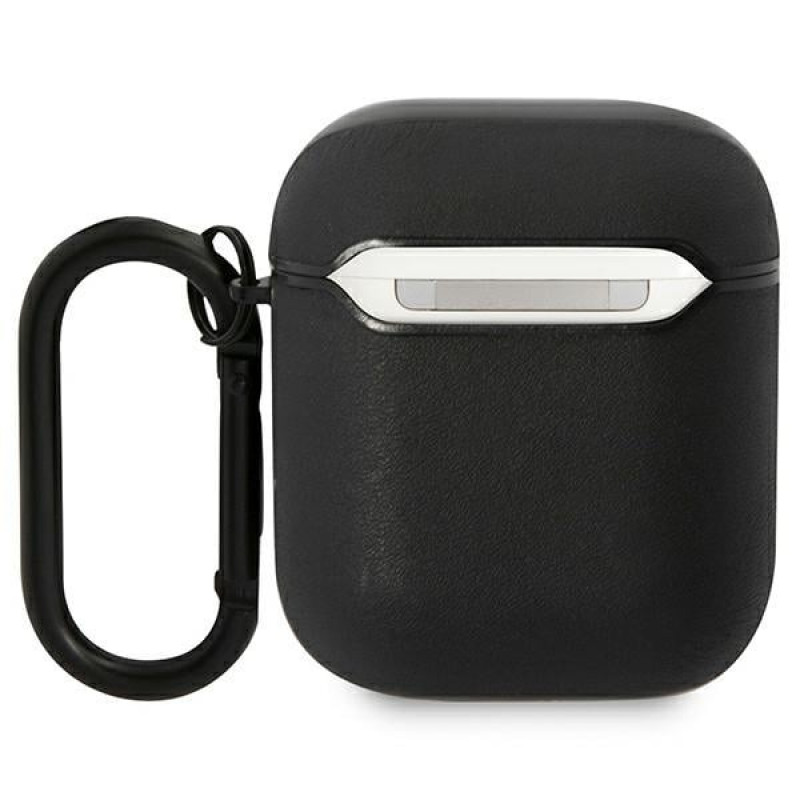 BMW BMA222RVSK Leather Color Lines kryt na Apple AirPods 1/2, čierny