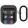 BMW BMA222SWTK Multiple Colored Lines kryt pre Apple AirPods 1/2, čierny