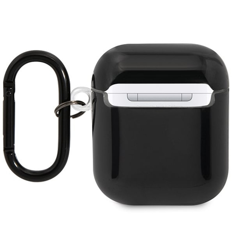 BMW BMA222SWTK Multiple Colored Lines kryt pre Apple AirPods 1/2, čierny